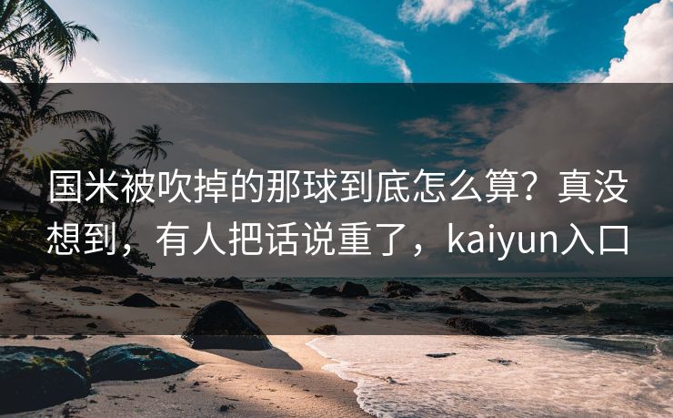 国米被吹掉的那球到底怎么算？真没想到，有人把话说重了，kaiyun入口